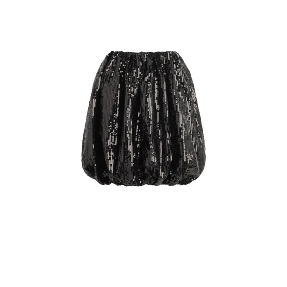 Nichole Lynel X Nordstrom Holiday Collection Bubble Skirt Black Sequin Size XL - Picture 2 of 4
